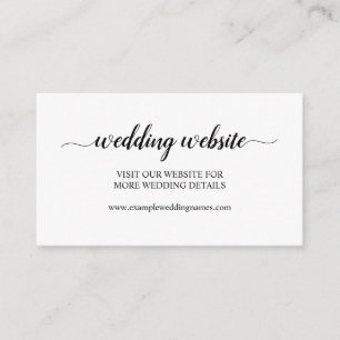 Recepción Tarjeta de sitio web de boda con caligrafía negra