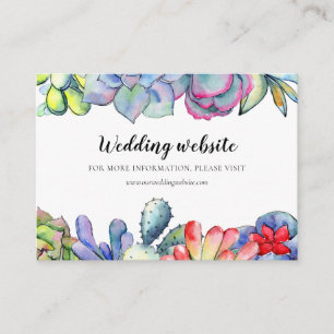 Recepción Tarjeta de sitio web de boda de cactus suculento a