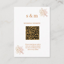 Recepción Tarjeta de sitio web de boda floral marrón rústico