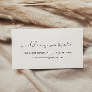 Recepción Tarjeta de sitio web de boda manuscrita minimalist