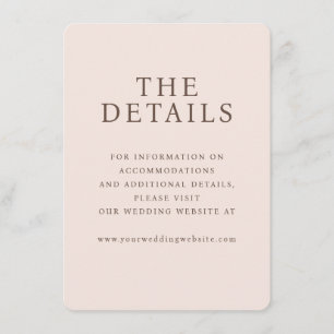 Recepción Tarjeta de sitio web de boda minimalista beige ele