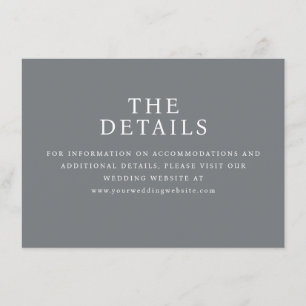 Recepción Tarjeta de sitio web de boda minimalista gris prof