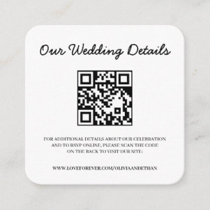 Recepción Tarjeta de sitio web de boda y RSVP con código QR