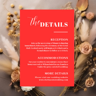 Recepción Tarjeta de sobre con detalles rojos minimalistas e