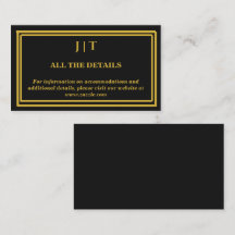 Tarjeta de Sobre de Boda con Monograma de Lujo Neg