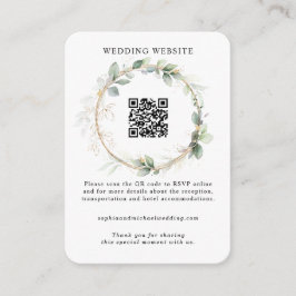 Recepción Tarjeta de Sobre de Boda Verde y Dorado