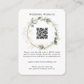 Recepción Tarjeta de Sobre de Boda Verde y Dorado