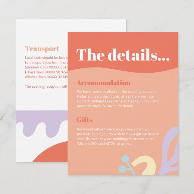 Recepción Tarjeta de sobre de collage de confeti (Anverso / Reverso)