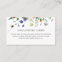 Tarjeta de sobre de ducha de flores silvestres y a