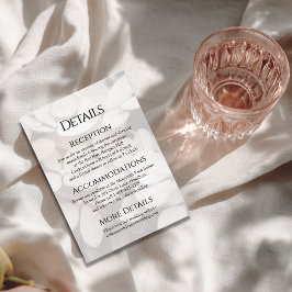 Recepción Tarjeta de Sobre de Floral Blanca Minimalista Mode