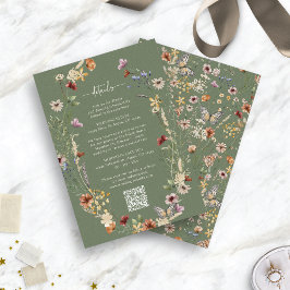 Recepción Tarjeta de Sobre de Flores Silvestres Bohemias Rús