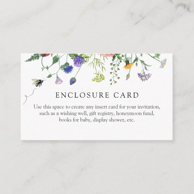 Recepción Tarjeta de sobre de regalo de flores silvestres y  (Anverso)