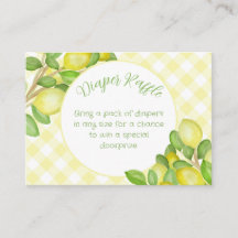 Tarjeta de Sobre de Rifa de Pañales de Gingham Ama
