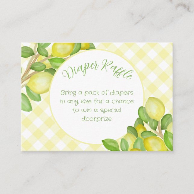 Recepción Tarjeta de Sobre de Rifa de Pañales de Gingham Ama (Anverso)