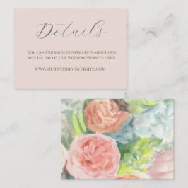 Recepción Tarjeta de Sobre de Rosa Pálido y Floral