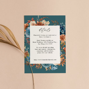 Recepción Tarjeta de Sobre Floral Beige y Azul Polvo -LG Ver