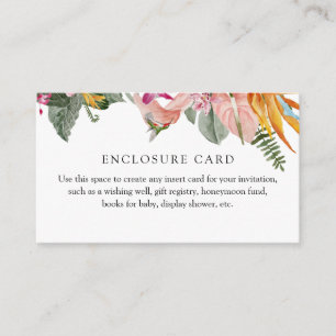 Recepción Tarjeta de Sobre Floral Tropical