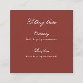 Recepción Tarjeta de Sobre para Boda Burnt Orange Roccoco
