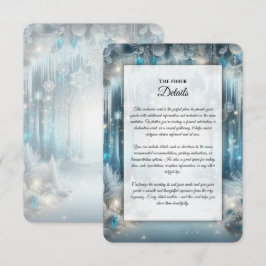 Recepción Tarjeta de Sobre para Boda en Bosque Nevado Brilla