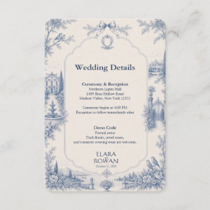 Recepción Tarjeta de Sobre para Boda Toile de Jouy Venue Sto