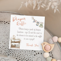 Tarjeta de Sobre para Rifa de Pañales Baby Shower