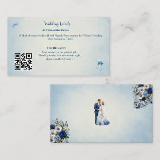 Recepción Tarjeta de Sobre Personalizada Algo Azul