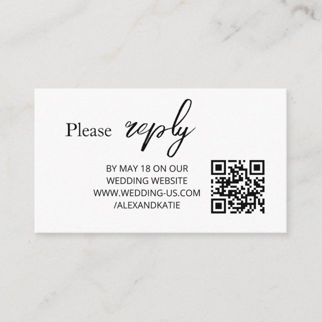 Recepción Tarjeta de Sobre Simple y Elegante con Código QR M (Anverso)