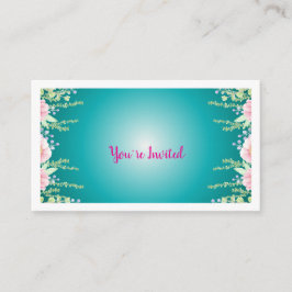 Recepción Tarjeta de Sobre Verde Floral Elegante