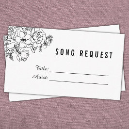Recepción Tarjeta de solicitud de canción floral moderna en 