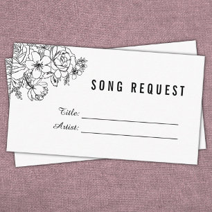 Recepción Tarjeta de solicitud de canción floral moderna en 