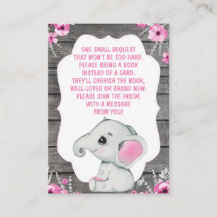 Recepción Tarjeta de solicitud de libro Chica Elephant Ducha