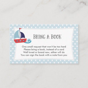 Recepción Tarjeta de solicitud de libro de Baby Shower náuti