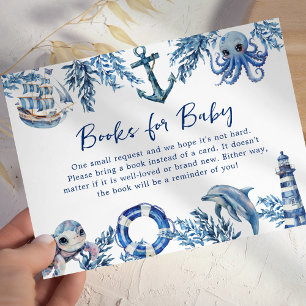 Recepción Tarjeta de solicitud de libro de baby shower náuti