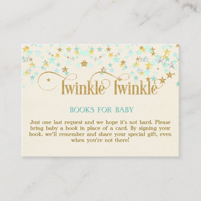 Recepción Tarjeta de solicitud de libro de menta y oro Twink (Anverso)