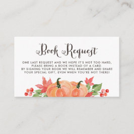 Recepción Tarjeta de solicitud de libro de otoño de calabaza