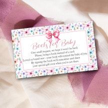 Tarjeta de solicitud de libro floral Coquette Bow 