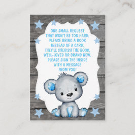 Recepción Tarjeta de solicitud de libro niño ducha de oso