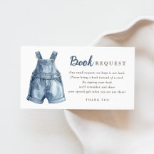 Tarjeta de solicitud de libro para baby shower Blu