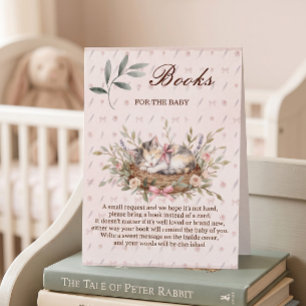 Recepción Tarjeta de solicitud de libro para baby shower de 