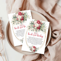Tarjeta de solicitud de libro para baby shower flo
