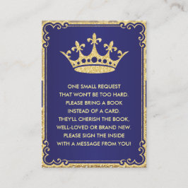 Recepción Tarjeta de solicitud de libro Royal Prince Shower