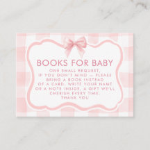 Tarjeta de solicitud de libros para bebé con marco