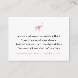 Recepción Tarjeta de solicitud de libros para elefantes rosa