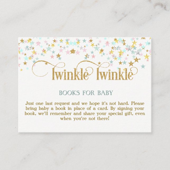 Recepción Tarjeta de solicitud de libros Twinkle Little Star (Anverso)