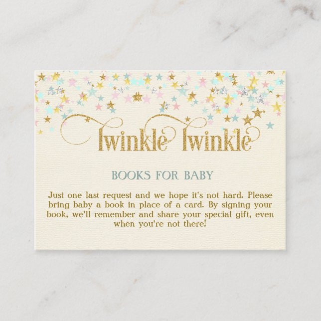 Recepción Tarjeta de solicitud de libros Twinkle Little Star (Anverso)