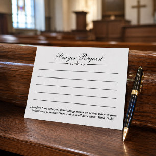 Recepción Tarjeta de solicitud de oración elegante KJV