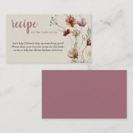 Recepción Tarjeta de solicitud de receta de flores silvestre