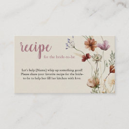 Recepción Tarjeta de solicitud de receta de flores silvestre