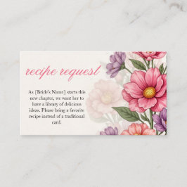 Recepción Tarjeta de Solicitud de Receta Floral Rosa Elegant
