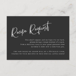 Recepción Tarjeta de solicitud de receta para ducha de novia